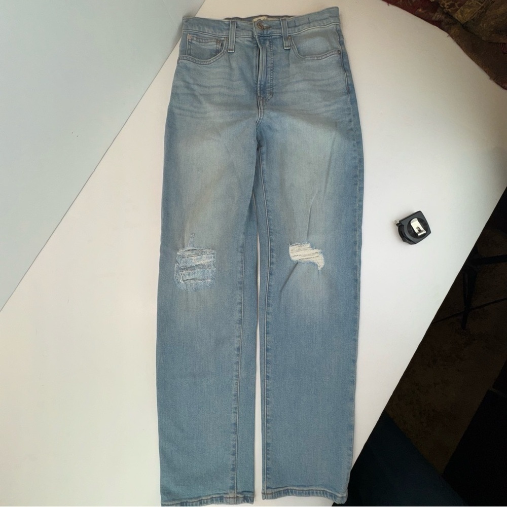 Madewell The Perfect Vintage Straight Jean in Danby Wash: Knee-Rip Size 26 NWOT - Picture 8 of 16